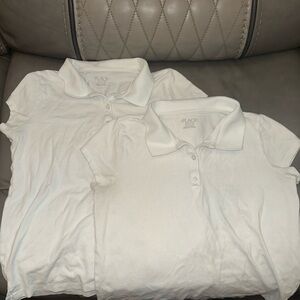 Girls white short sleeve uniform tops